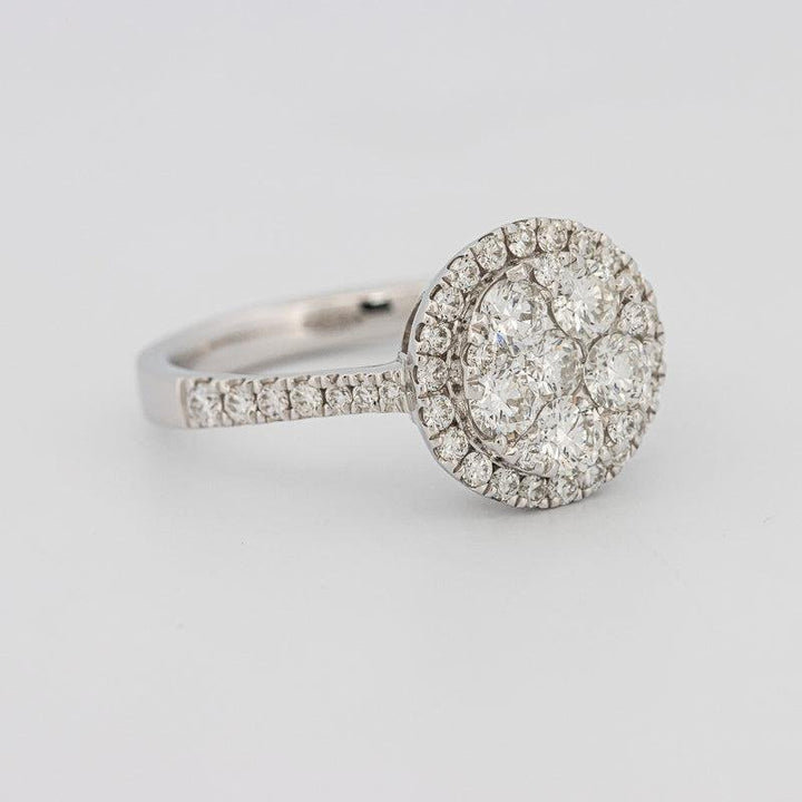 Invisible round halo diamond ring - ZIZOV DIAMONDS