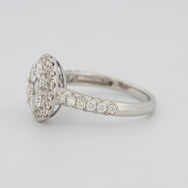 Invisible round halo diamond ring - ZIZOV DIAMONDS
