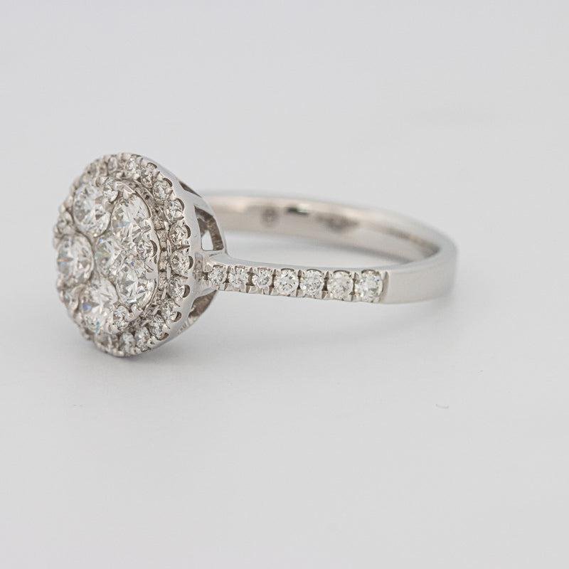 Invisible round halo diamond ring - ZIZOV DIAMONDS