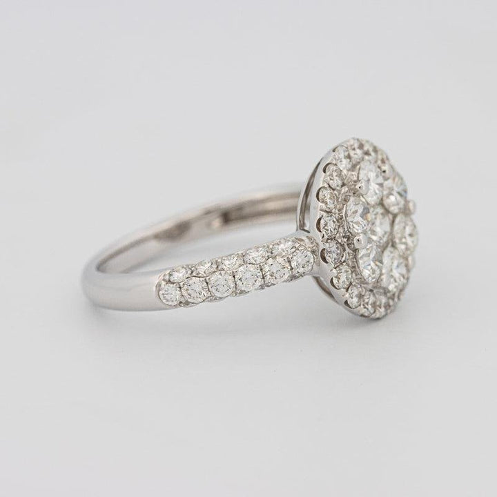 Invisible round halo diamond ring - ZIZOV DIAMONDS
