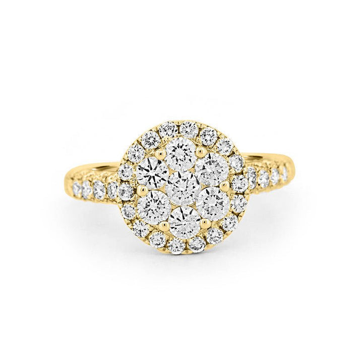 Invisible round halo diamond ring - ZIZOV DIAMONDS