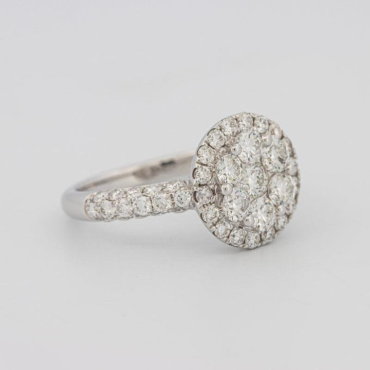 Invisible round halo diamond ring - ZIZOV DIAMONDS
