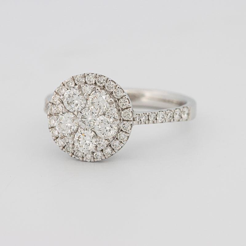 Invisible round halo diamond ring - ZIZOV DIAMONDS