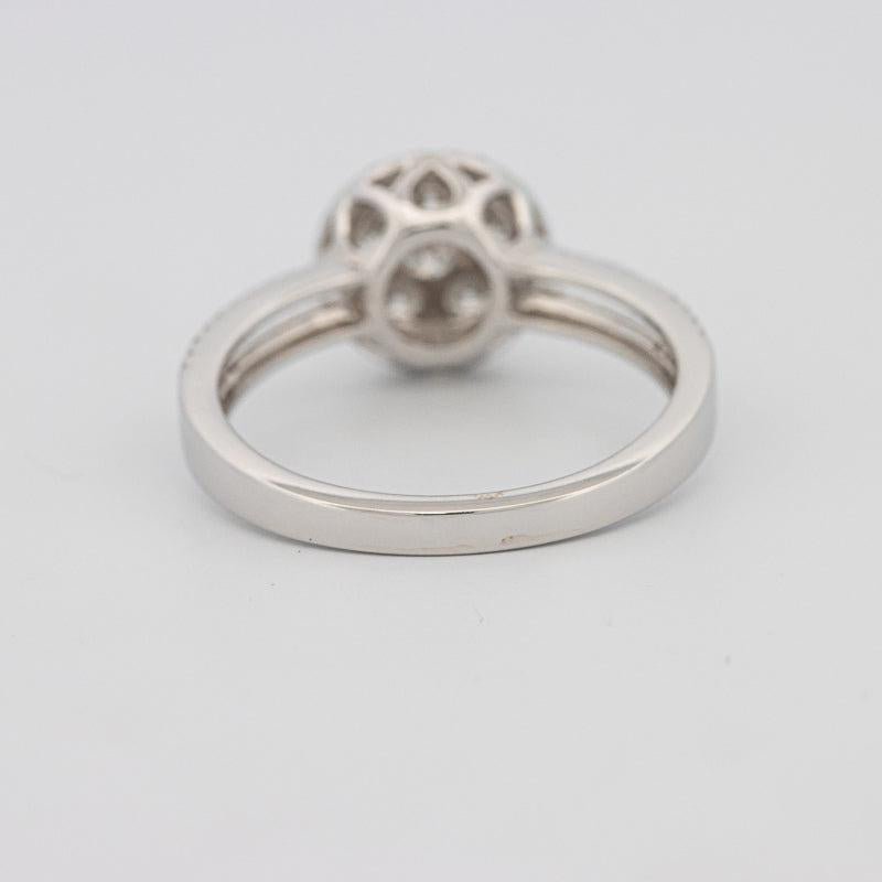 Invisible round halo diamond ring with split band - ZIZOV DIAMONDS