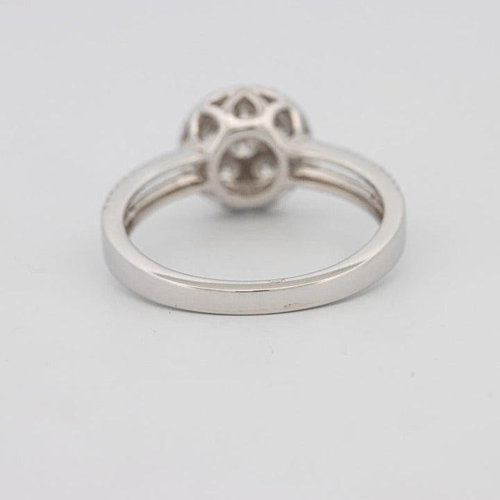 Invisible round halo diamond ring with split band - ZIZOV DIAMONDS