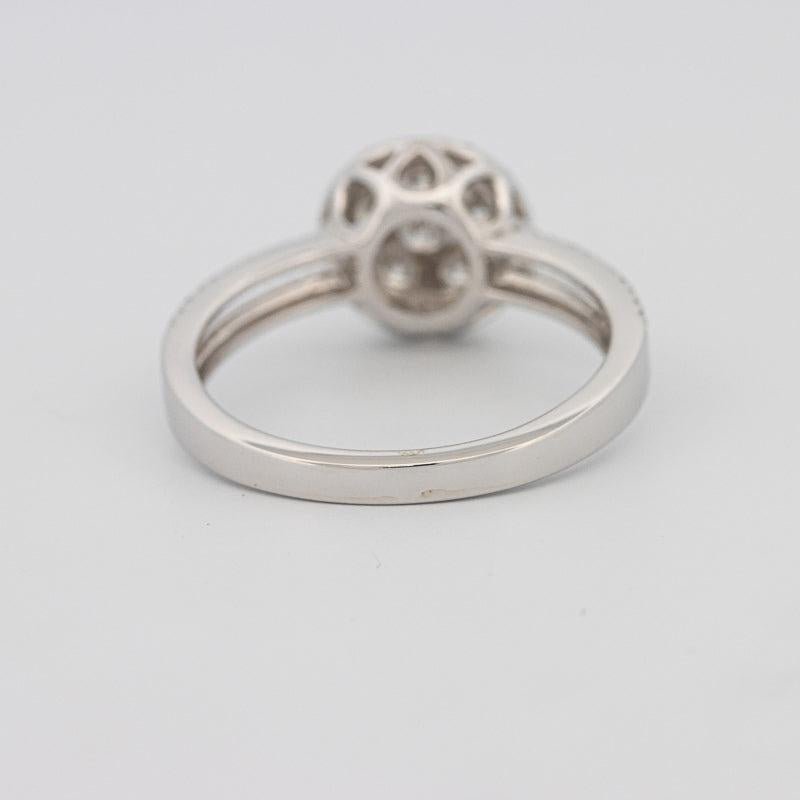 Invisible round halo diamond ring with split band - ZIZOV DIAMONDS