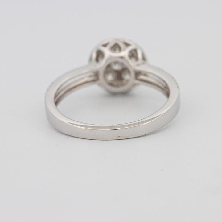 Invisible round halo diamond ring with split band - ZIZOV DIAMONDS