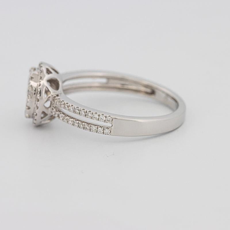 Invisible round halo diamond ring with split band - ZIZOV DIAMONDS