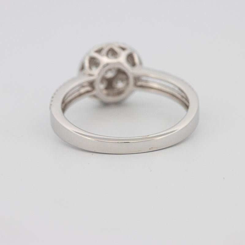 Invisible round halo diamond ring with split band - ZIZOV DIAMONDS