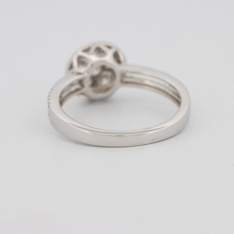 Invisible round halo diamond ring with split band - ZIZOV DIAMONDS