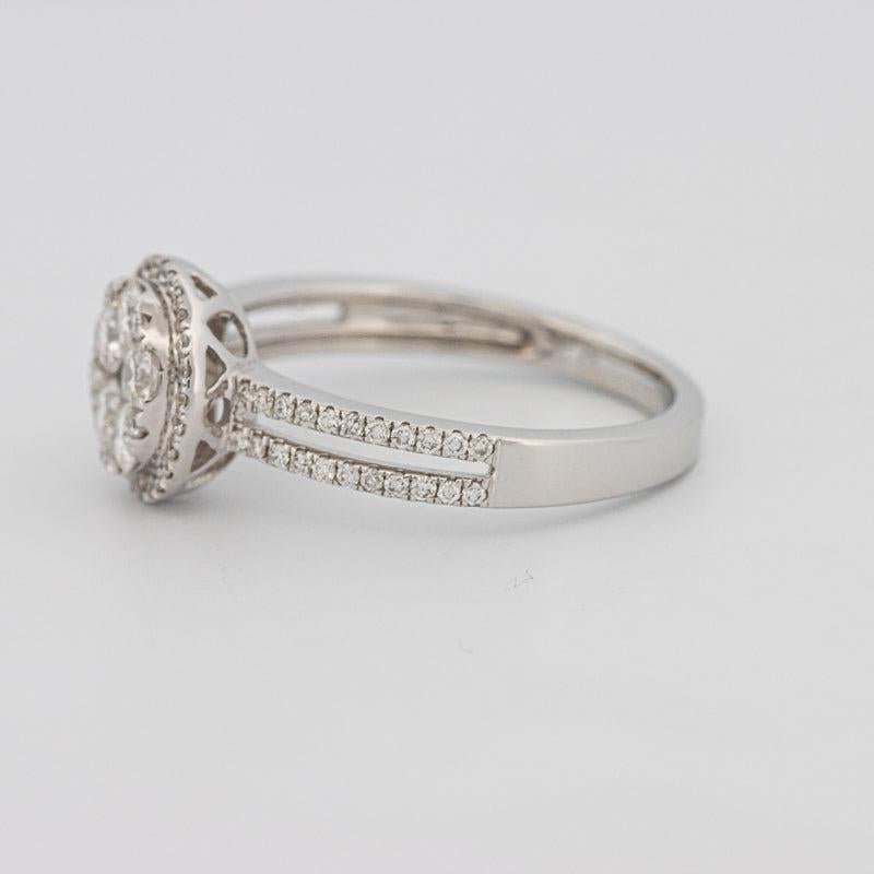 Invisible round halo diamond ring with split band - ZIZOV DIAMONDS