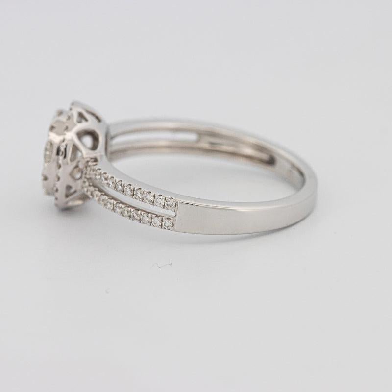 Invisible round halo diamond ring with split band - ZIZOV DIAMONDS