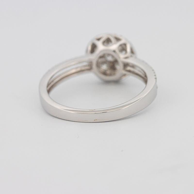 Invisible round halo diamond ring with split band - ZIZOV DIAMONDS