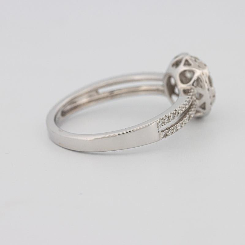 Invisible round halo diamond ring with split band - ZIZOV DIAMONDS