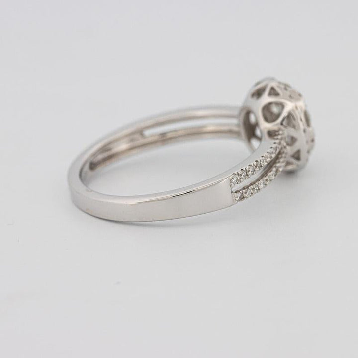 Invisible round halo diamond ring with split band - ZIZOV DIAMONDS