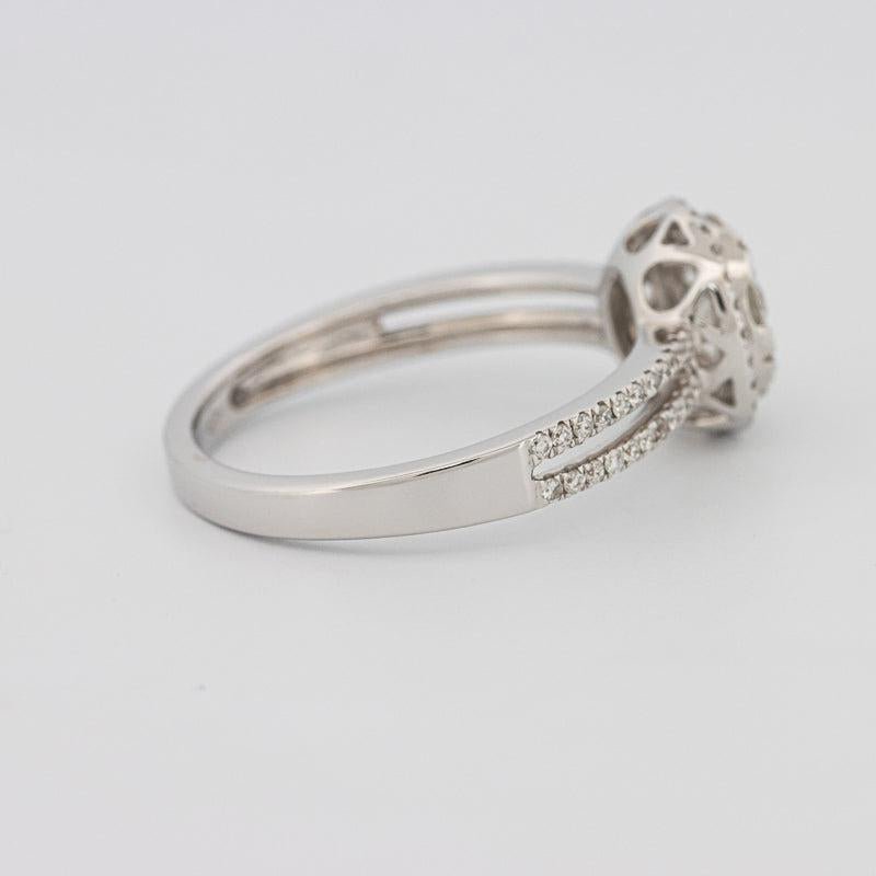 Invisible round halo diamond ring with split band - ZIZOV DIAMONDS