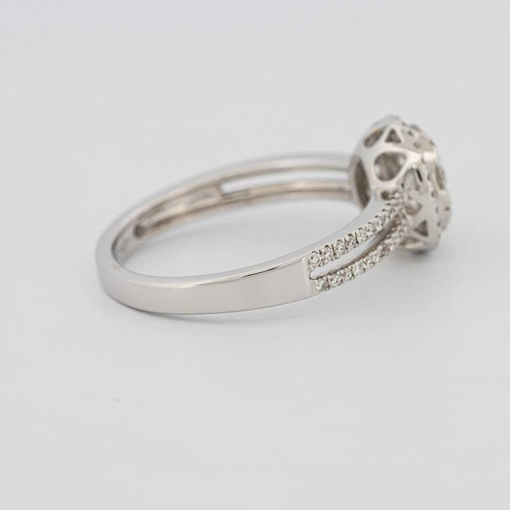 Invisible round halo diamond ring with split band - ZIZOV DIAMONDS