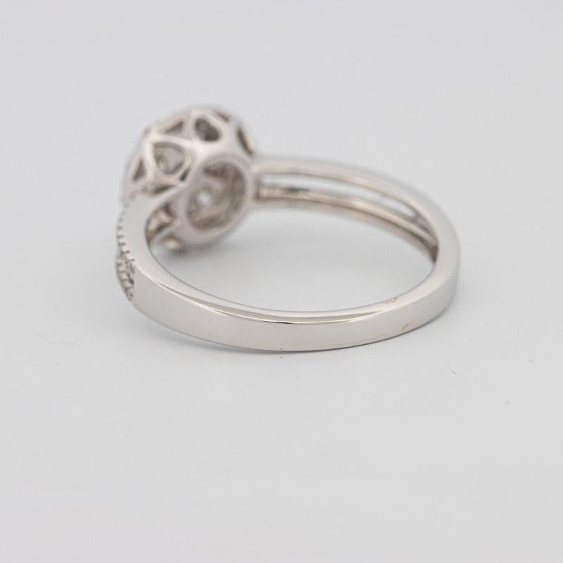 Invisible round halo diamond ring with split band - ZIZOV DIAMONDS