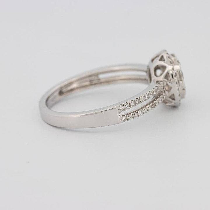 Invisible round halo diamond ring with split band - ZIZOV DIAMONDS