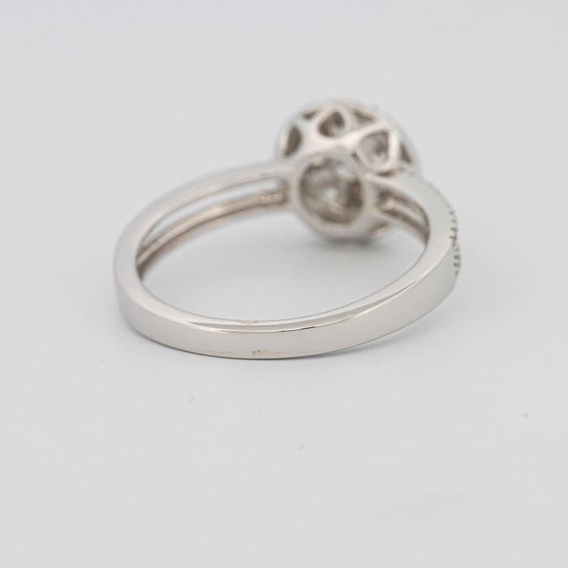 Invisible round halo diamond ring with split band - ZIZOV DIAMONDS