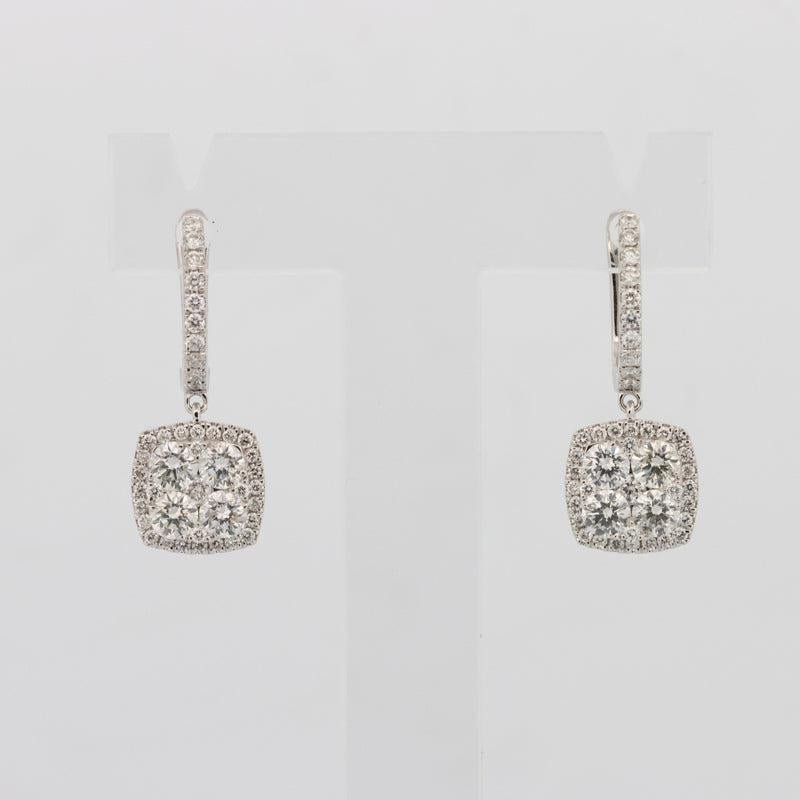 Invisible Square Dangling Earrings - ZIZOV DIAMONDS