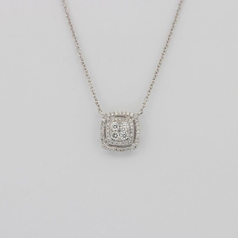 Invisible Square Diamond Double Halo Pendant (small) - ZIZOV DIAMONDS