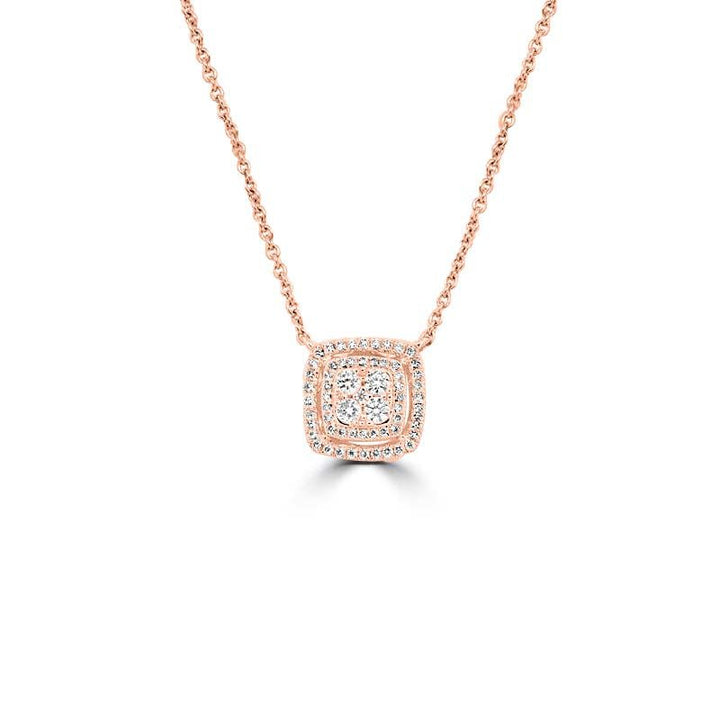 Invisible Square Diamond Double Halo Pendant (small) - ZIZOV DIAMONDS