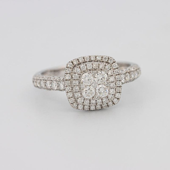 Invisible Square Double Halo Diamond Ring - ZIZOV DIAMONDS