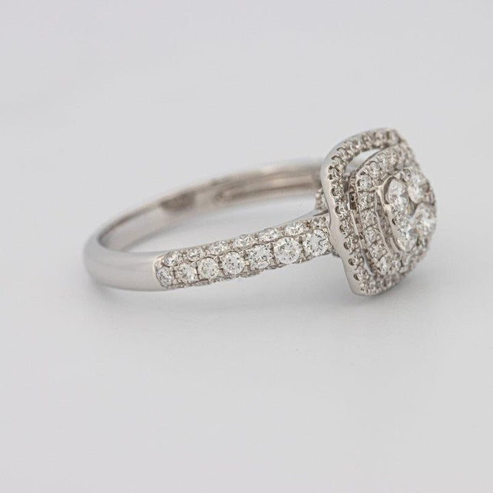 Invisible Square Double Halo Diamond Ring - ZIZOV DIAMONDS