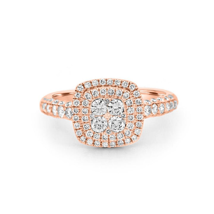 Invisible Square Double Halo Diamond Ring - ZIZOV DIAMONDS