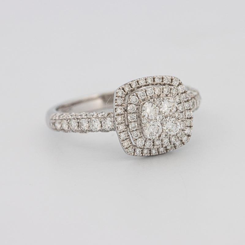 Invisible Square Double Halo Diamond Ring - ZIZOV DIAMONDS