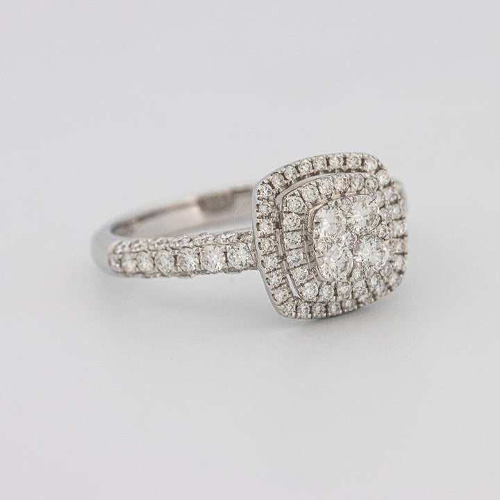 Invisible Square Double Halo Diamond Ring - ZIZOV DIAMONDS