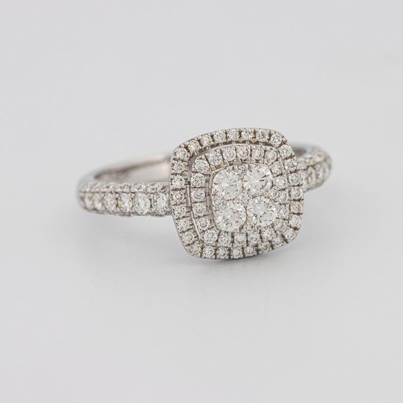Invisible Square Double Halo Diamond Ring - ZIZOV DIAMONDS