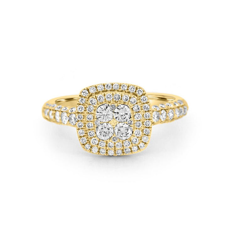 Invisible Square Double Halo Diamond Ring - ZIZOV DIAMONDS