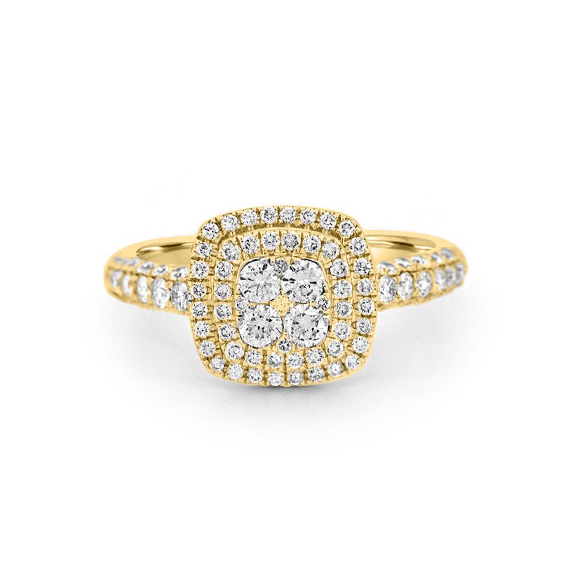 Invisible Square Double Halo Diamond Ring - ZIZOV DIAMONDS