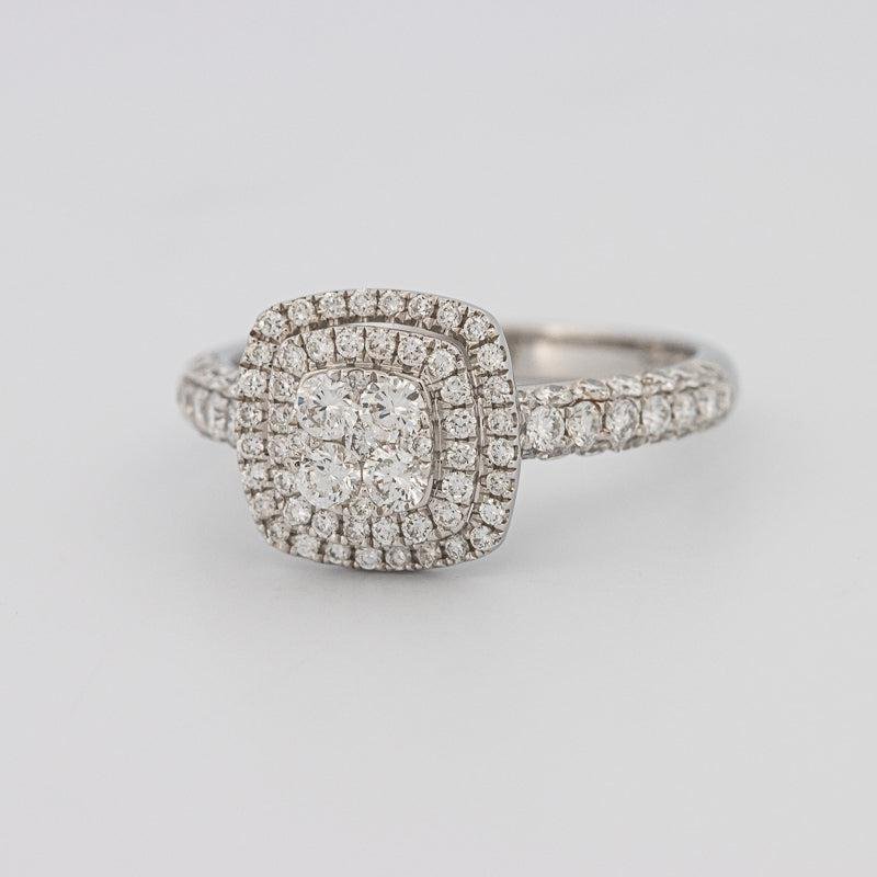 Invisible Square Double Halo Diamond Ring - ZIZOV DIAMONDS