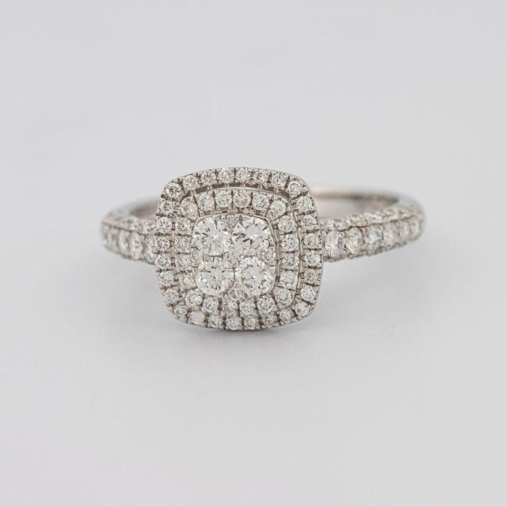 Invisible Square Double Halo Diamond Ring - ZIZOV DIAMONDS