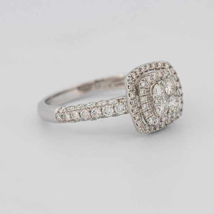 Invisible Square Double Halo Diamond Ring - ZIZOV DIAMONDS