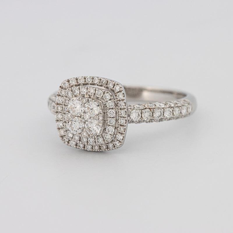 Invisible Square Double Halo Diamond Ring - ZIZOV DIAMONDS