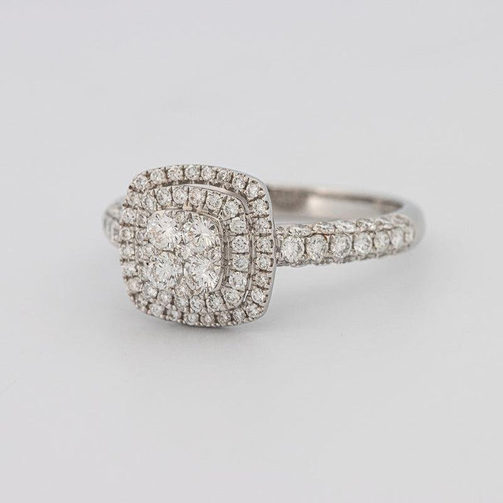Invisible Square Double Halo Diamond Ring - ZIZOV DIAMONDS