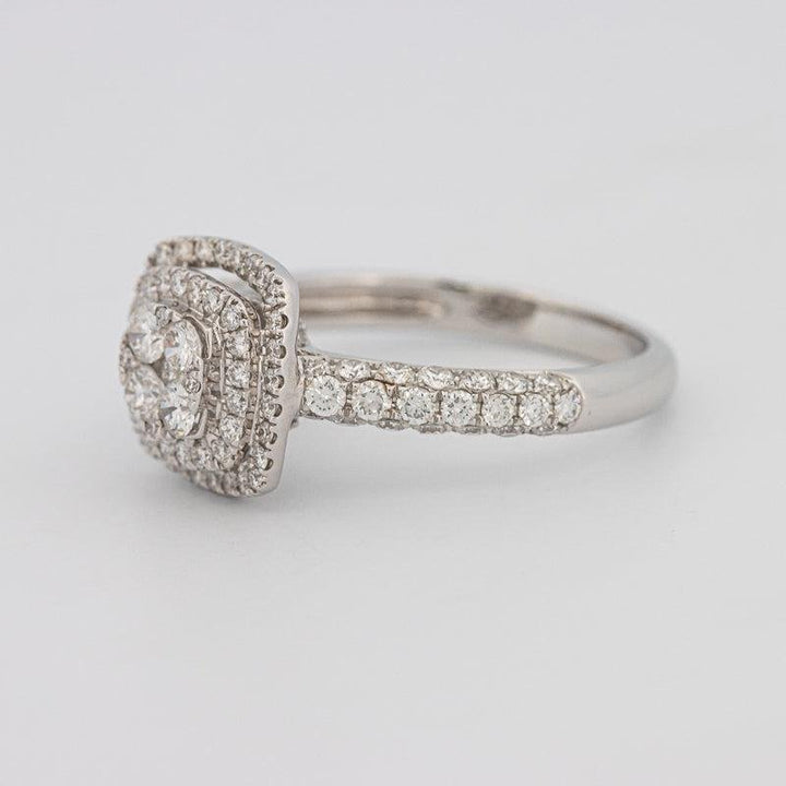 Invisible Square Double Halo Diamond Ring - ZIZOV DIAMONDS