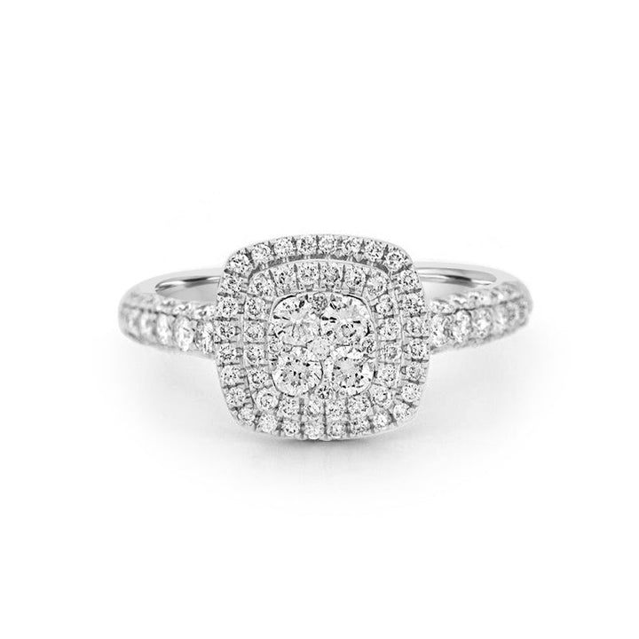 Invisible Square Double Halo Diamond Ring - ZIZOV DIAMONDS