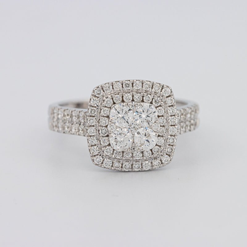Invisible Square Double Halo Ring - ZIZOV DIAMONDS