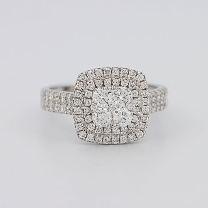 Invisible Square Double Halo Ring - ZIZOV DIAMONDS