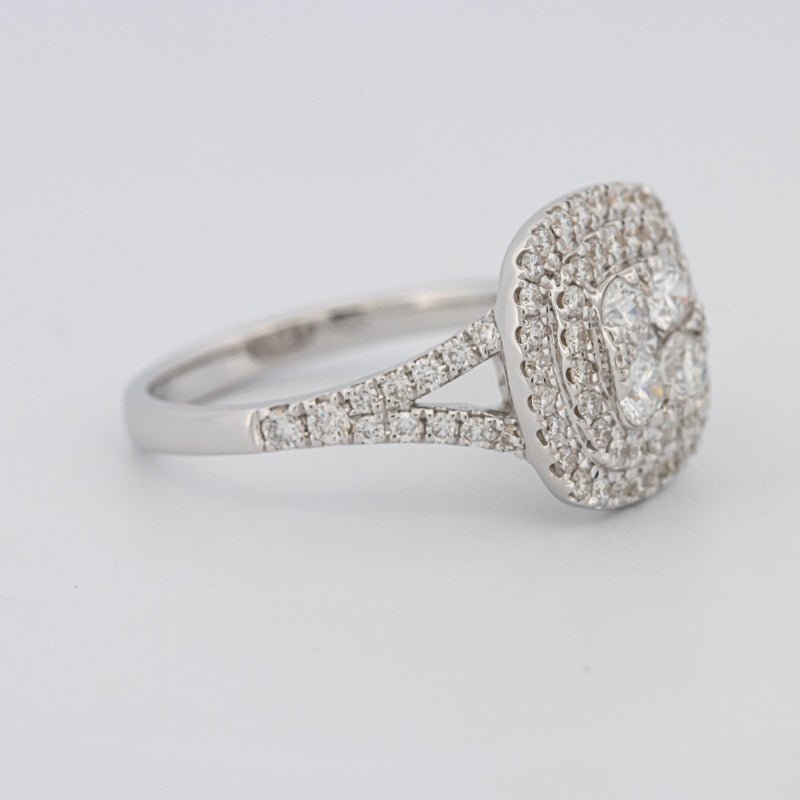 Invisible Square Double Halo Ring - ZIZOV DIAMONDS
