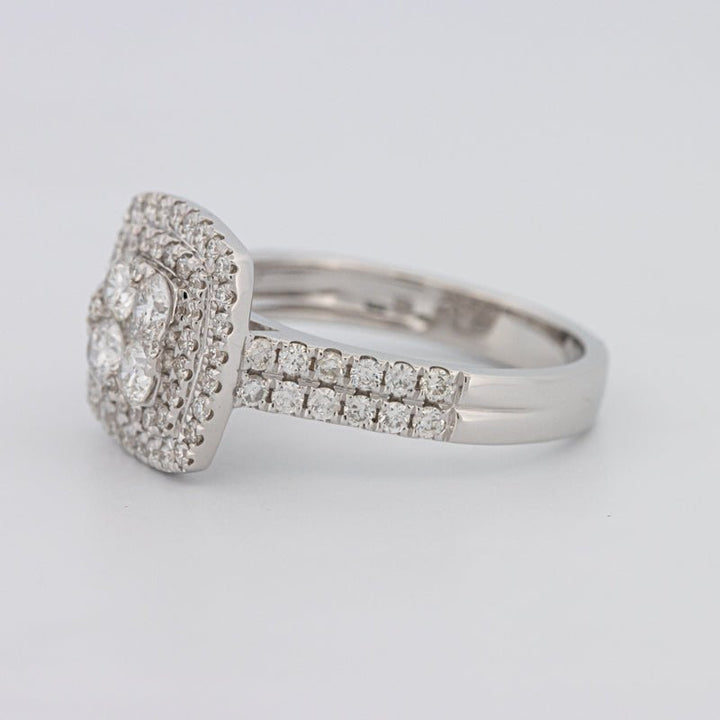 Invisible Square Double Halo Ring - ZIZOV DIAMONDS