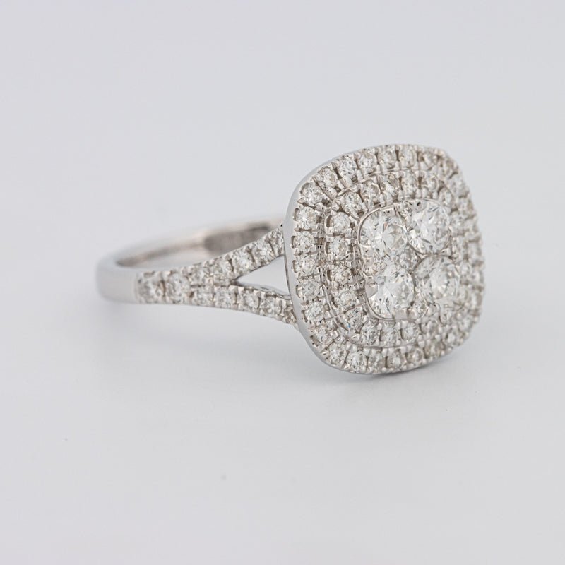 Invisible Square Double Halo Ring - ZIZOV DIAMONDS