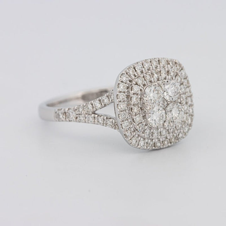 Invisible Square Double Halo Ring - ZIZOV DIAMONDS