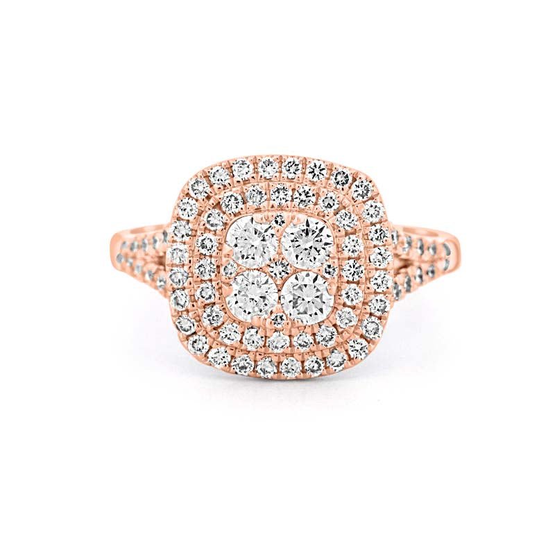 Invisible Square Double Halo Ring - ZIZOV DIAMONDS