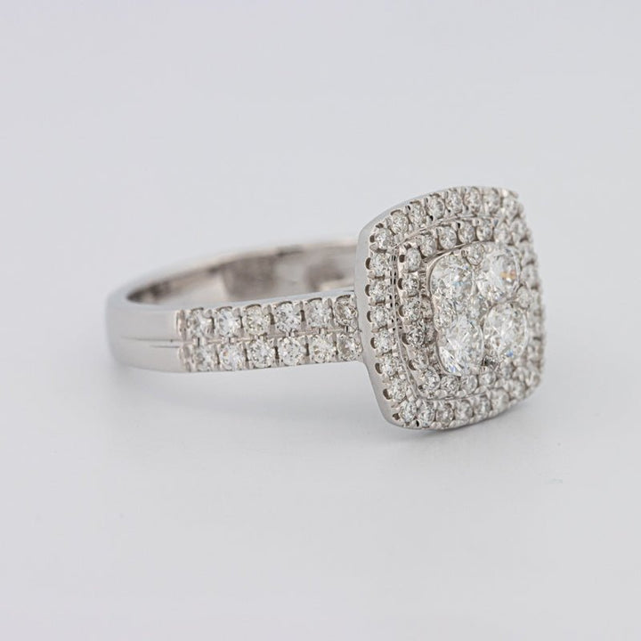 Invisible Square Double Halo Ring - ZIZOV DIAMONDS